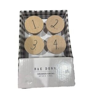 RAE DUNN WOODEN DRAWER KNOBS NEW 1, 2,3,4‎ Shabby Chic Country Kitchen